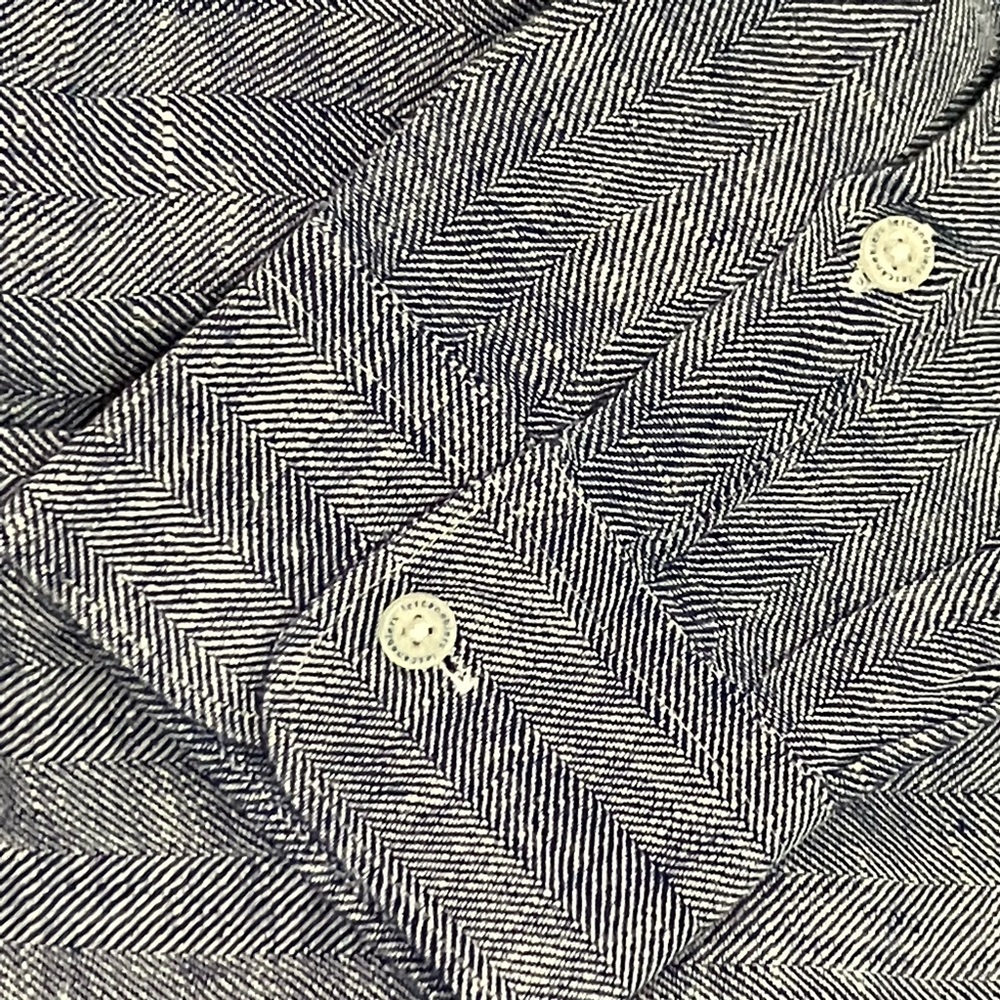 NWT 🇫🇷 Les Canebiers Men’s Linen Chevron Shirt - Picture 5 of 9